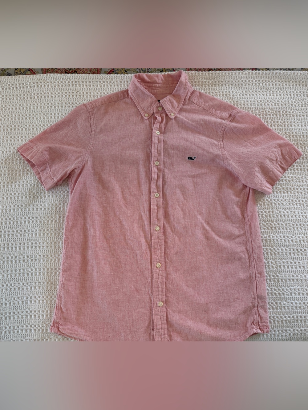 Vineyard Vines Men’s Medium Pink Cotton Linen Button Down Shirt